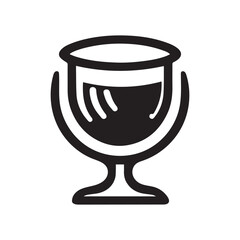 silver cup on white background