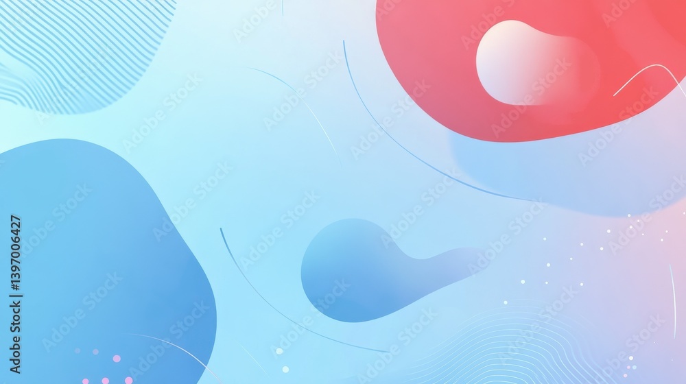 Poster vector light blue background with smooth gradients and simple shapes, ideal for web and graphic desi