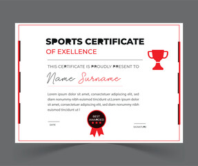 Sports certificate design template.
