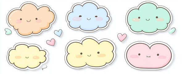 Cute set of crayon-framed speech bubbles. Chalkboard background featuring a speech bubble frame. Hand-sketched chalk and pencil dialogue balloons, colorful kids' doodle text clouds