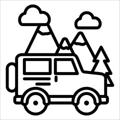 Road Trip Simple Vector Icon Collection