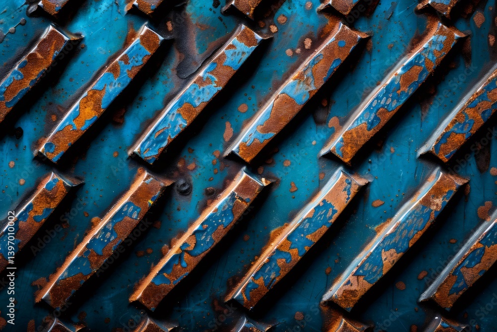 Aufkleber rusty metal plate showing signs of ageing and wear creating a textured industrial background