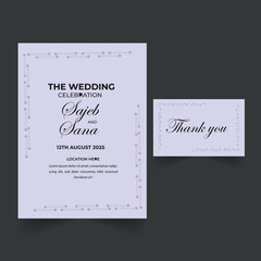 Wedding invitation card design template.