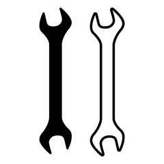 Vector illustration of Wrench Tool icon set isolated on transparent background