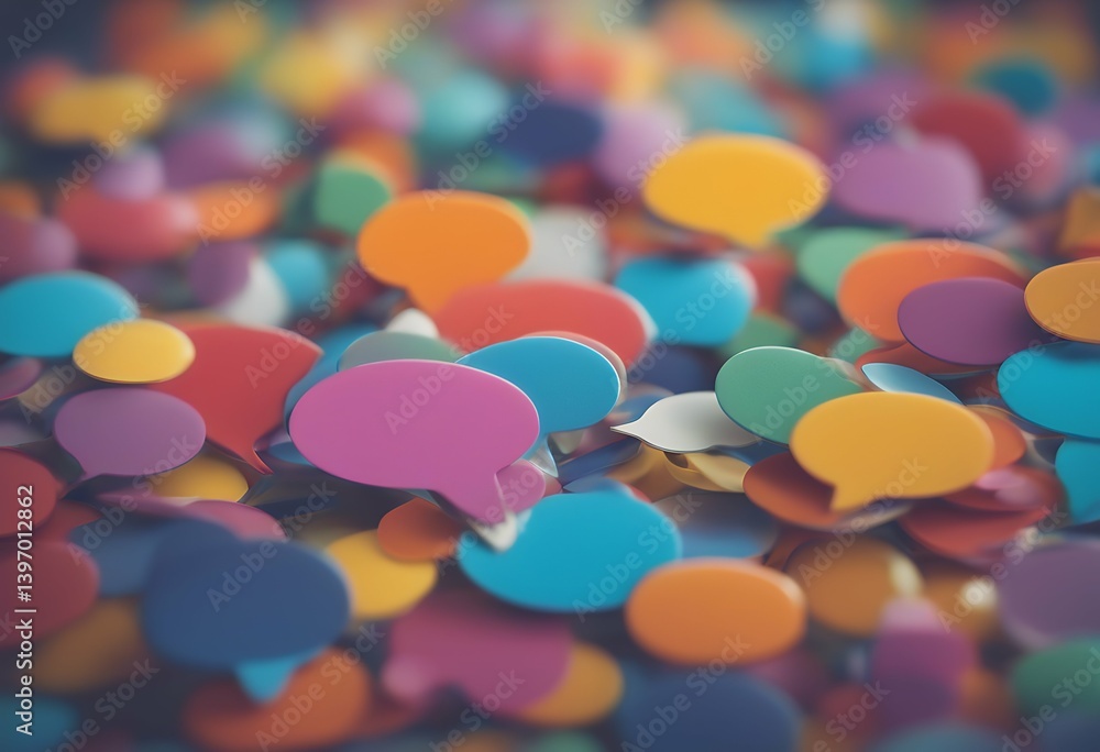 Poster networking bubbles colorful social concept speech dialogue business chatting background balloon desi