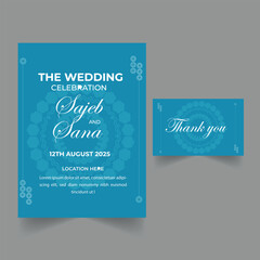 Wedding invitation card design template.