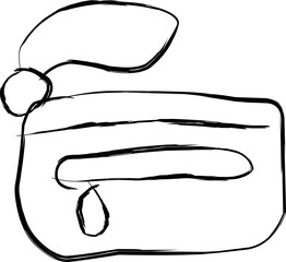 wrislet bag icon in doodle style