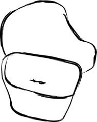 mini bag icon in doodle style