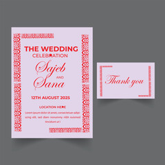 Wedding invitation card design template.