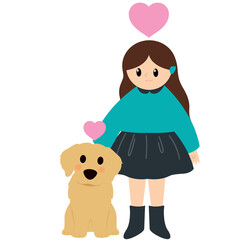 Telemedicine, Vet, Doctor, Pet, Dog, Online, Consultation, Video Call, Phone, Screen, Sick, Sad, Girl, Care, Support, Medical, Technology, Health, Cartoon, Illustration