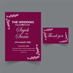 Wedding invitation card design template.