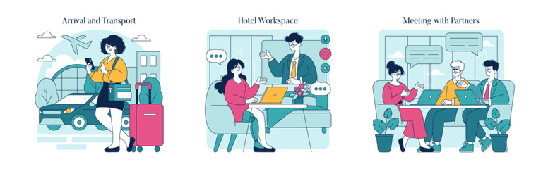 Business Travel. Flat Vector Illustration
