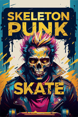 Fototapeta premium skeleton punk teschio 01