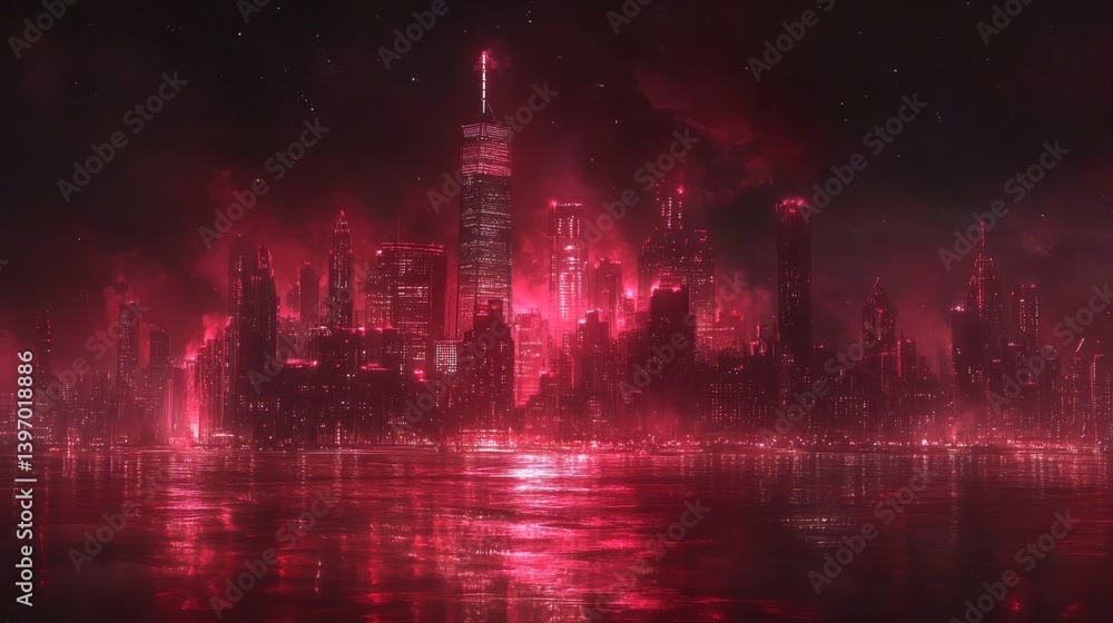 Aufkleber a cutting-edge background showcasing an abstract red digital data current