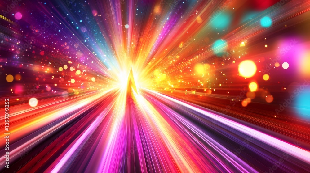 Poster modern arrow chart displaying rising light patterns