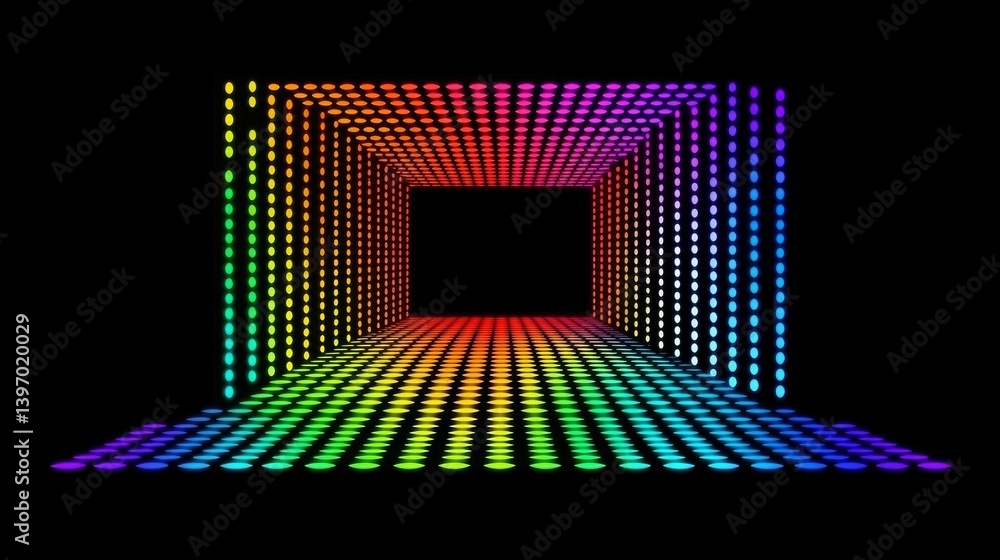 Aufkleber a vibrant grid background with a spectrum from yellow to red, highlighted against a dark background