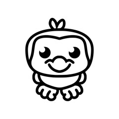 funny cartoon bird vector icon