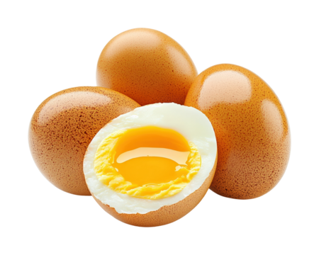 Cooking techniques for perfect hard-boiled eggs at home isolated on transparent background, png