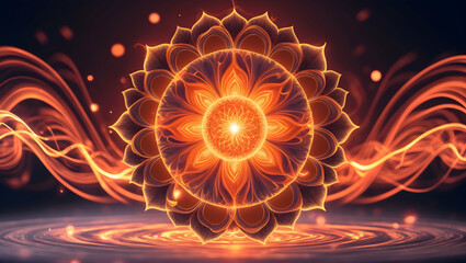 7chakras  A radiant, pulsating view of the Sacral Chakra, with the mandala at the center glowing