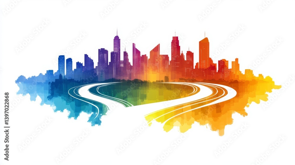 Poster abstract background with a tech vibe, incorporating upward arrow motifs
