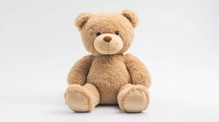 Obraz premium Teddy bear isolated on white square image for kids