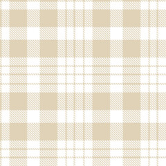 Elegant Seamless Tartan featuring Warm light peach and Smoky white Textile Design