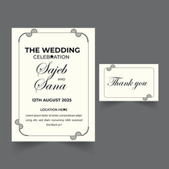 vintage design elements wedding invitation card design
