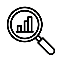 Magnifying Glass with Bar Chart Icon Design