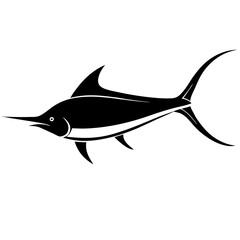 Silhouette marlin fish logo vector illustration template



