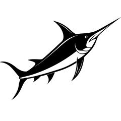 Silhouette marlin fish logo vector illustration template



