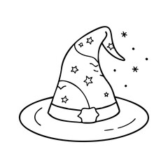 wizard hat icon, wizard hat vector illustration-simple illustration of wizard hat, perfect for wizard hat logos and icons