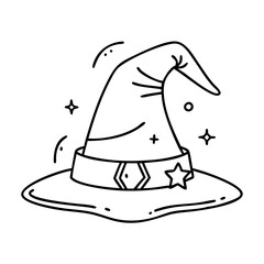 wizard hat icon, wizard hat vector illustration-simple illustration of wizard hat, perfect for wizard hat logos and icons