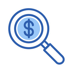 Magnifying Glass with Dollar Sign Icon Design