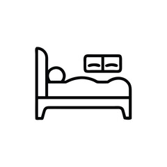 Simple Line Art Of A Bed For Rest And Bedroom Interior Decor Minimalist Design Graphic Resource Vector Illustration Isolated On White