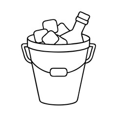 ice bucket icon, ice bucket vector illustration-simple illustration of ice bucket, perfect for ice bucket logos and icons