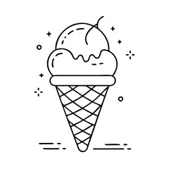 ice cream cone icon, ice cream cone vector illustration-simple illustration of ice cream cone, perfect for ice cream cone logos and icons