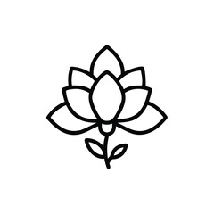 Minimalist Lotus Flower Line Art Illustration Simple Black Outline Vector Design Suitable For Prints Logos And Web Design Projects