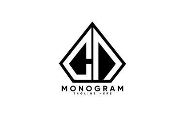 Fototapeta premium CN letter creative monogram vector logo design.