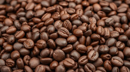 Fototapeta premium Roasted Coffee Beans: A Rich Tapestry of Aromatic Depth