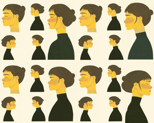 set of people faces