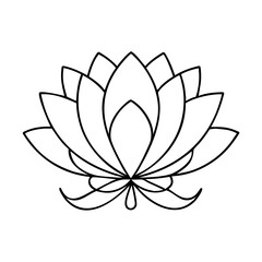 lotus flower icon, lotus flower vector illustration-simple illustration of lotus flower, perfect for lotus flower logos and icons