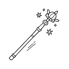 magic staff icon, magic staff vector illustration-simple illustration of magic staff, perfect for magic staff logos and icons