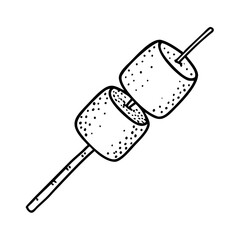 marshmallow stick icon, marshmallow stick vector illustration-simple illustration of marshmallow stick, perfect for marshmallow stick logos and icons