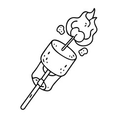 marshmallow stick icon, marshmallow stick vector illustration-simple illustration of marshmallow stick, perfect for marshmallow stick logos and icons
