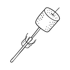 marshmallow stick icon, marshmallow stick vector illustration-simple illustration of marshmallow stick, perfect for marshmallow stick logos and icons