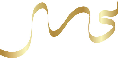 Gold shiny ribbons set. Decoration for party, holiday, New Year