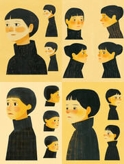 set of people faces
