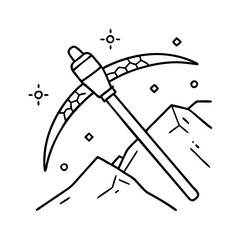 mining pickaxe icon, mining pickaxe vector illustration-simple illustration of mining pickaxe, perfect for mining pickaxe logos and icons