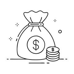 money bag icon, money bag vector illustration-simple illustration of money bag, perfect for money bag logos and icons