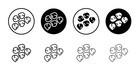 Chickpea icon Flat fill set collection